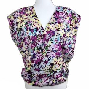 Cabi multicolored floral sleeveless blouse, size medium